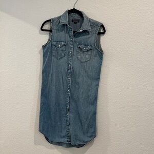 Polo by Ralph Lauren Light Blue Denim Sleeveless Mini Dress Small